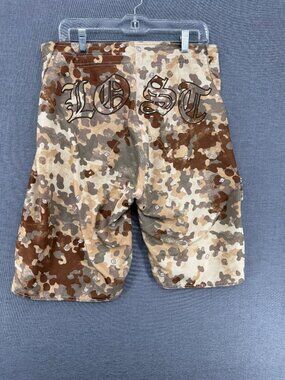 Vtg Lost Enterprises Mayhem Embroidered Board Shorts Mens 34 9" Swim Trunks Y2K